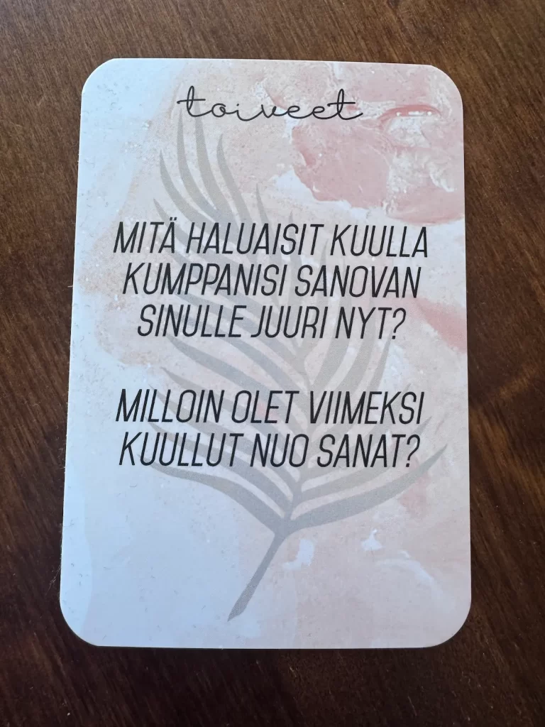 Mitä haluaisit kuulla minun sanovan sinulle?